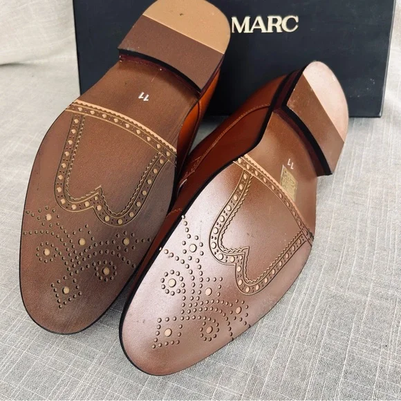 Brand NEW Bruno Marc PRINCE-6 Cognac Cap Toe Dress Shoes EU 45 - Picture 4 of 5